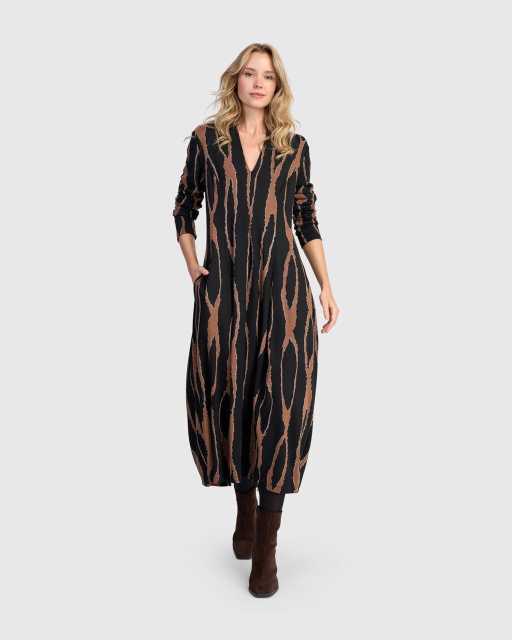 Willow Cocoon Dress, Wood