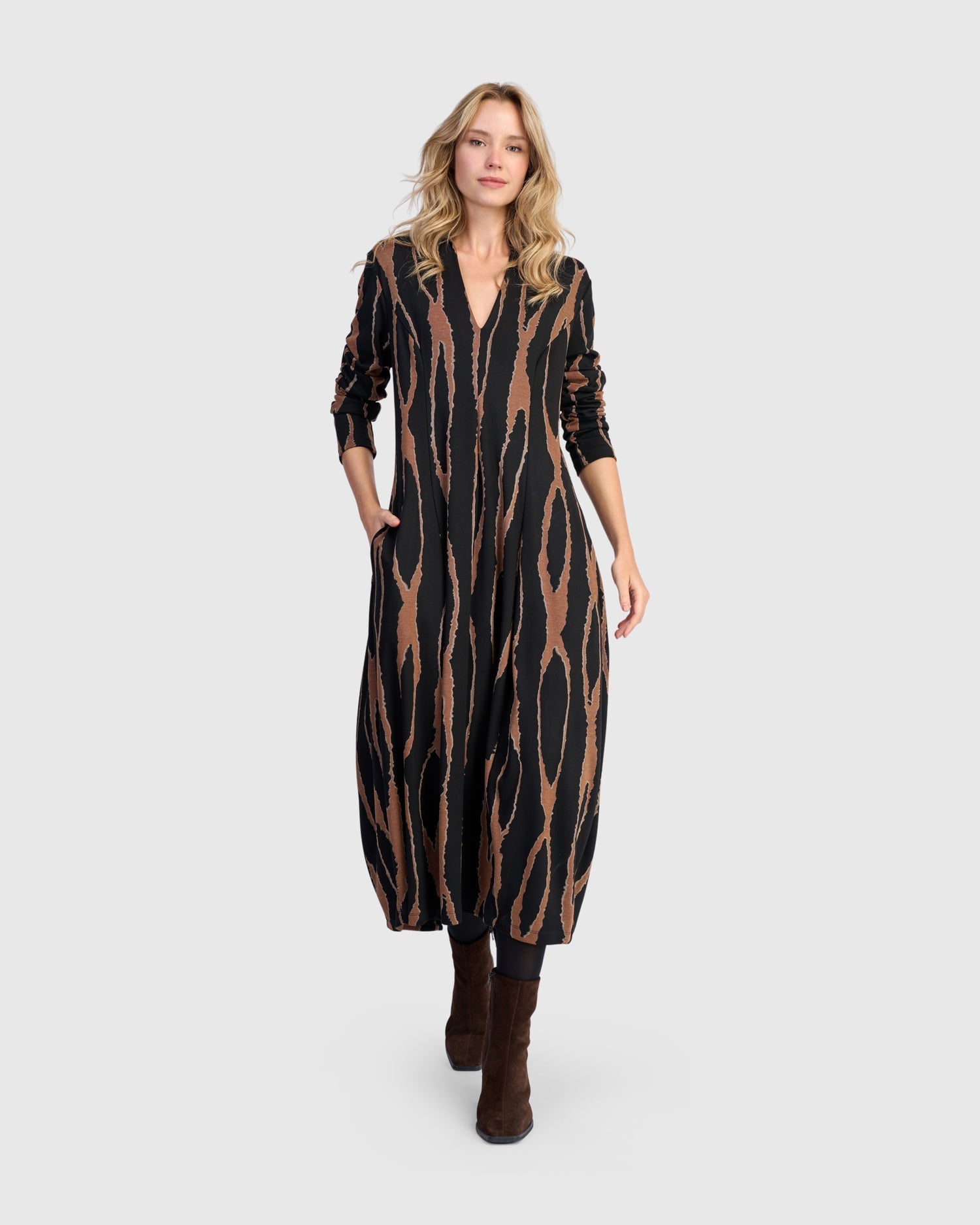Willow Cocoon Dress, Wood