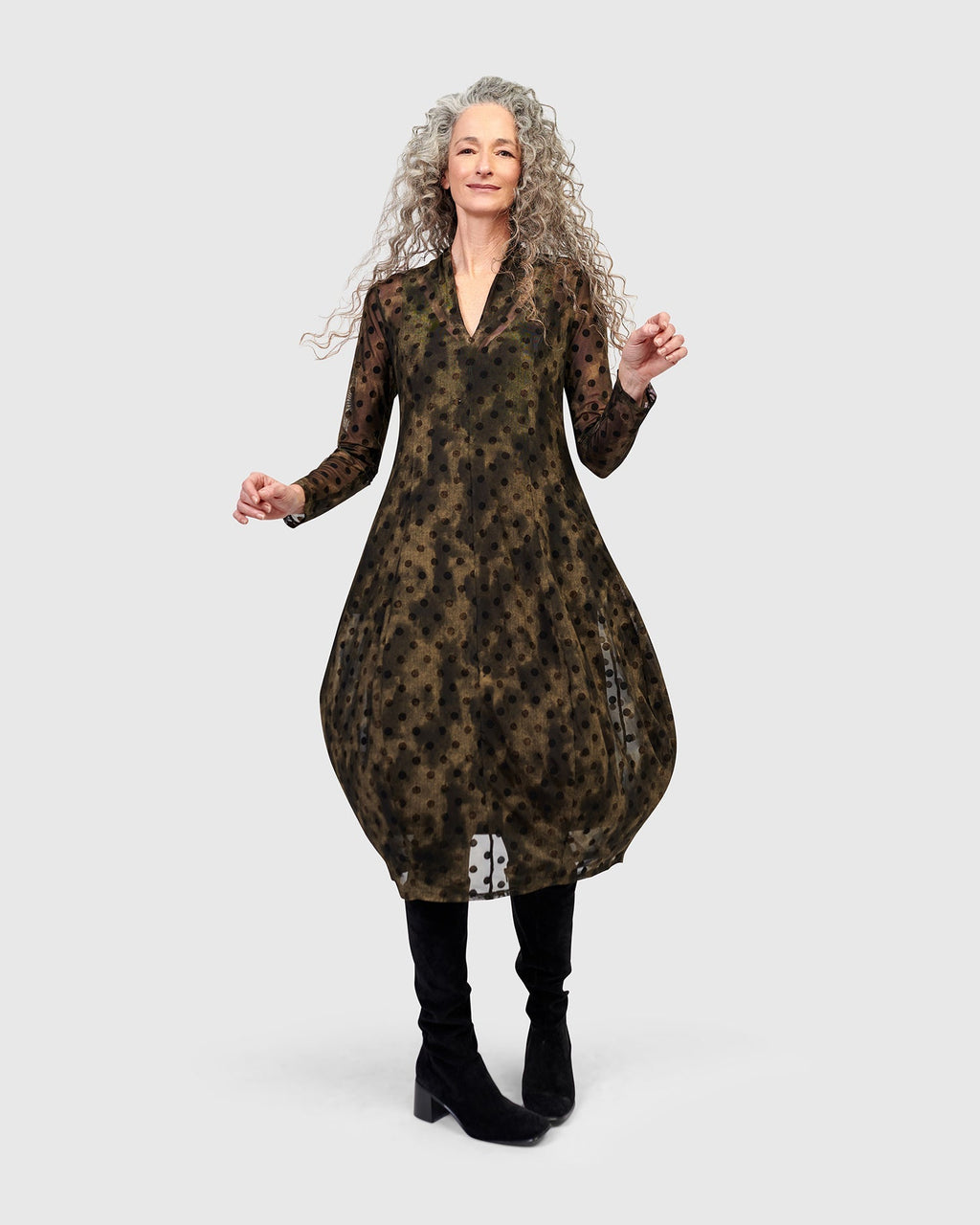 Grove Mesh Cocoon Dress, Antique