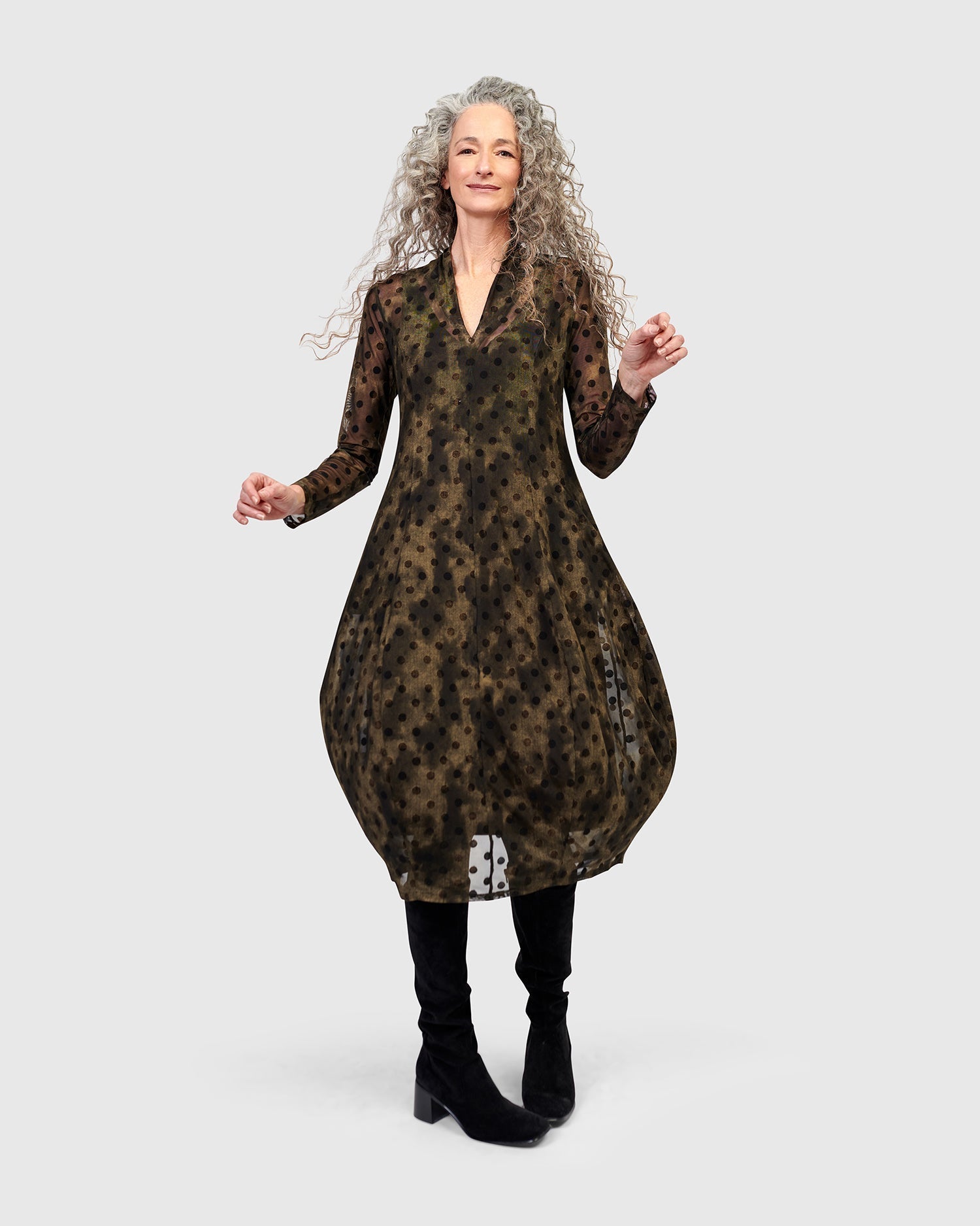 Grove Mesh Cocoon Dress, Antique