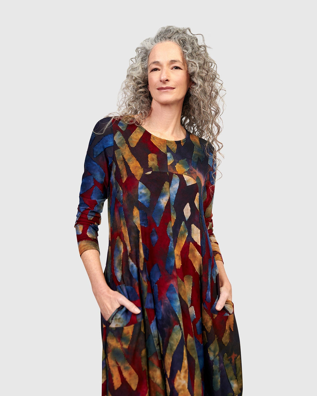 Dayglow Crew Cocoon Dress, Abstract