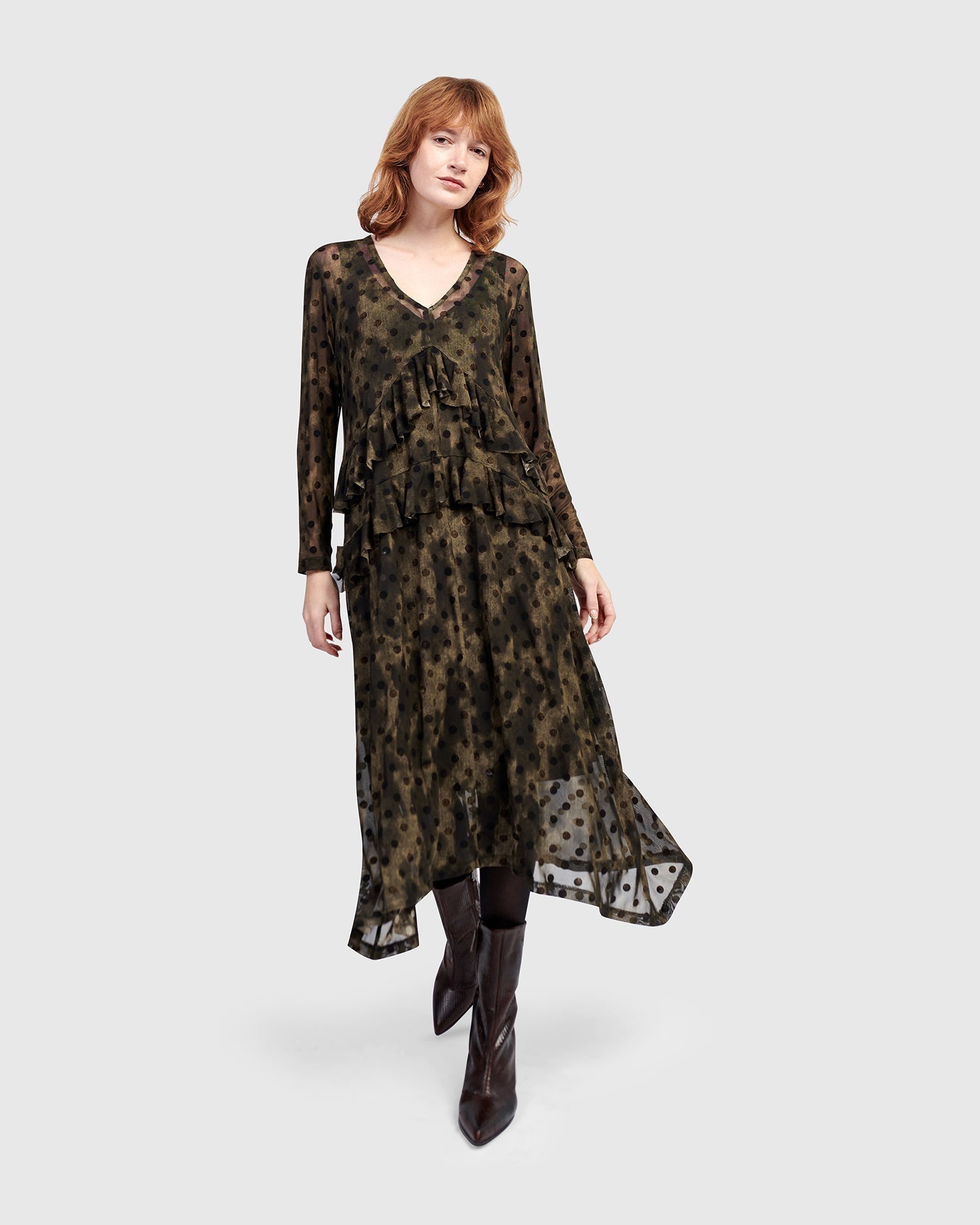 Urban Sprig Mesh Dress, Antique