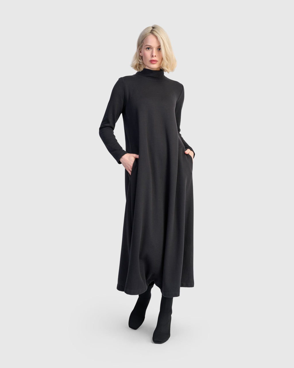 Urban Cloud A-line Dress, Black