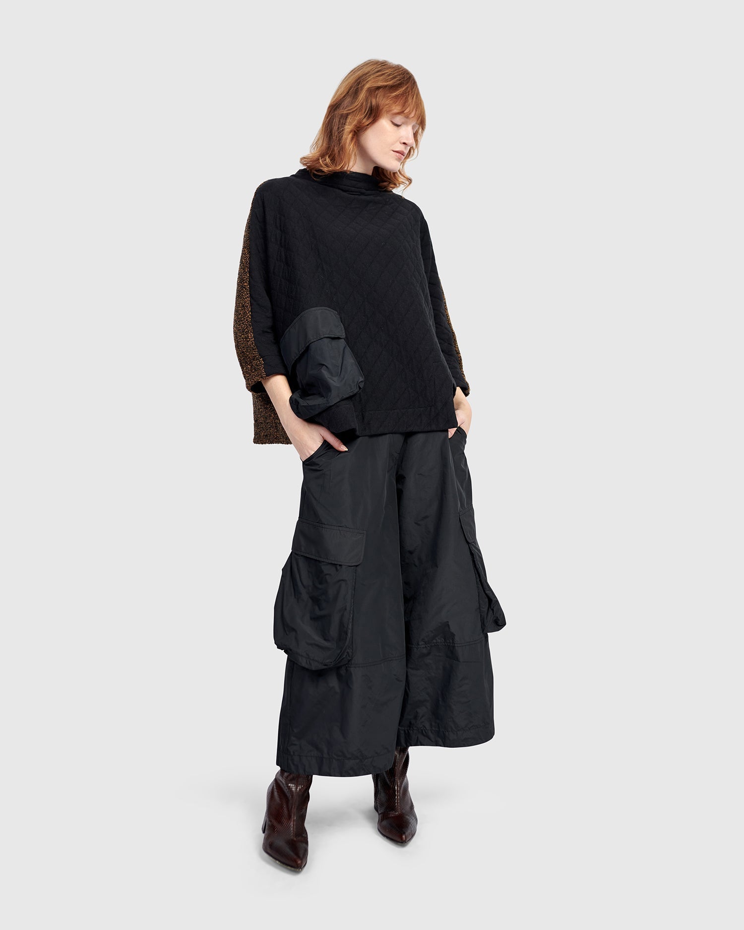 Urban Sah Quilted Pullover, Black