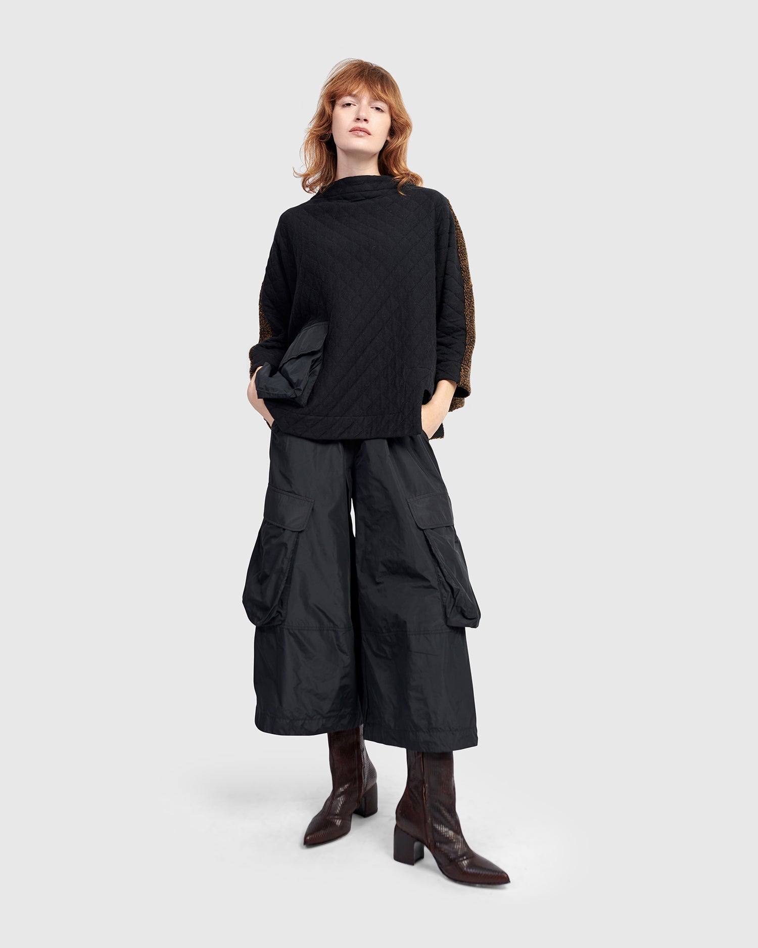 Urban Sah Quilted Pullover, Black