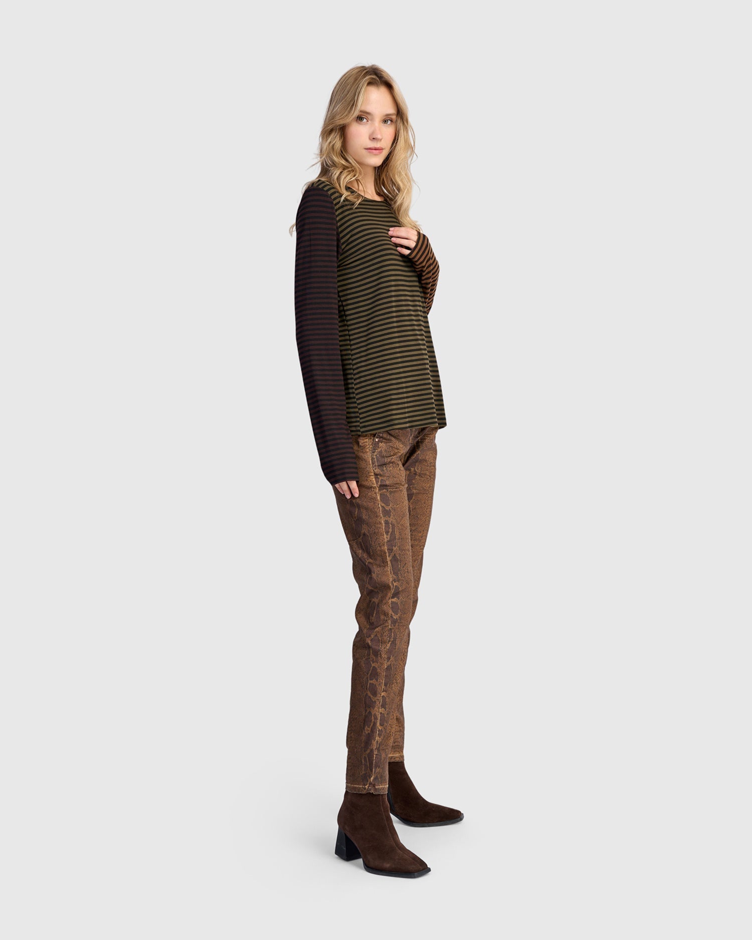 Urban Layering Hip Tee, Stripes