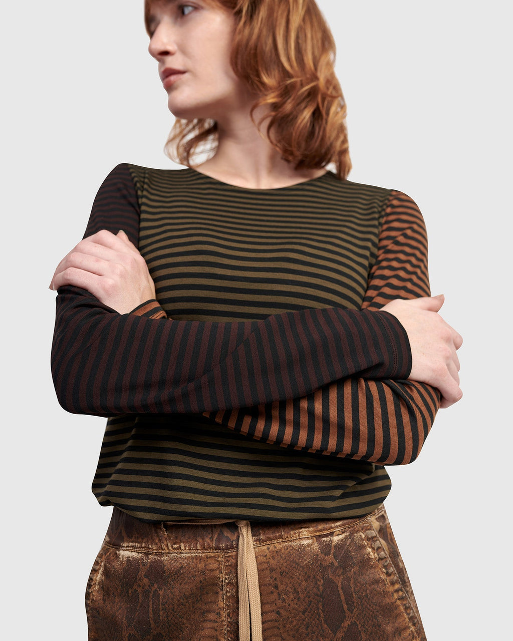 Urban Layering Long Tee, Stripes